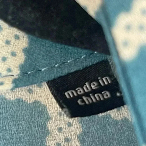 CAbi Women's Medium Windowpane Faux Wrap Long Sleeve Blouse Teal Blue Cream 3068 - Picture 4 of 9